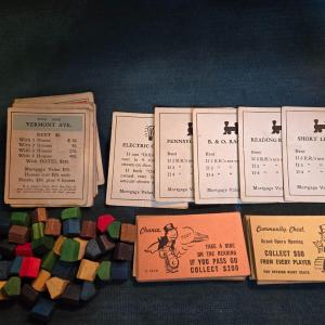 Photo of Vintage Monopoly Game Pieces and Parts