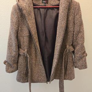 Photo of Tweed Belted and Hooded Coat